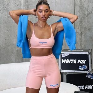 White Fox Boutique Apricot Bra and Shorts Set